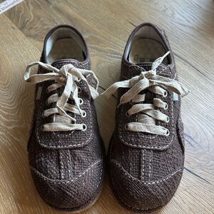 Simple Hemp Canvas Sneaker Womens 10.5 Brown Skater 90s Y2k Lace Up Eco Beach